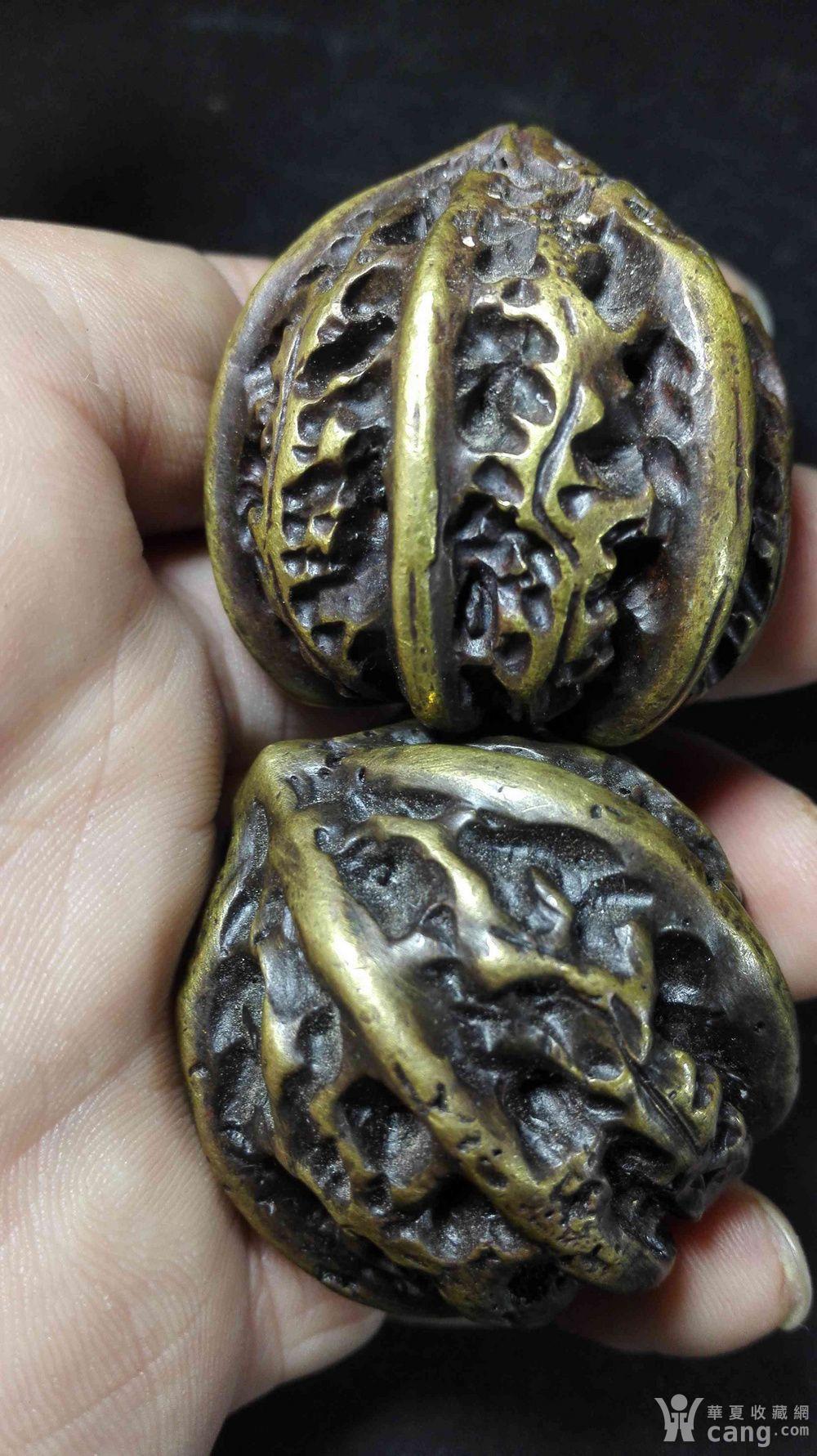 铜核桃一对