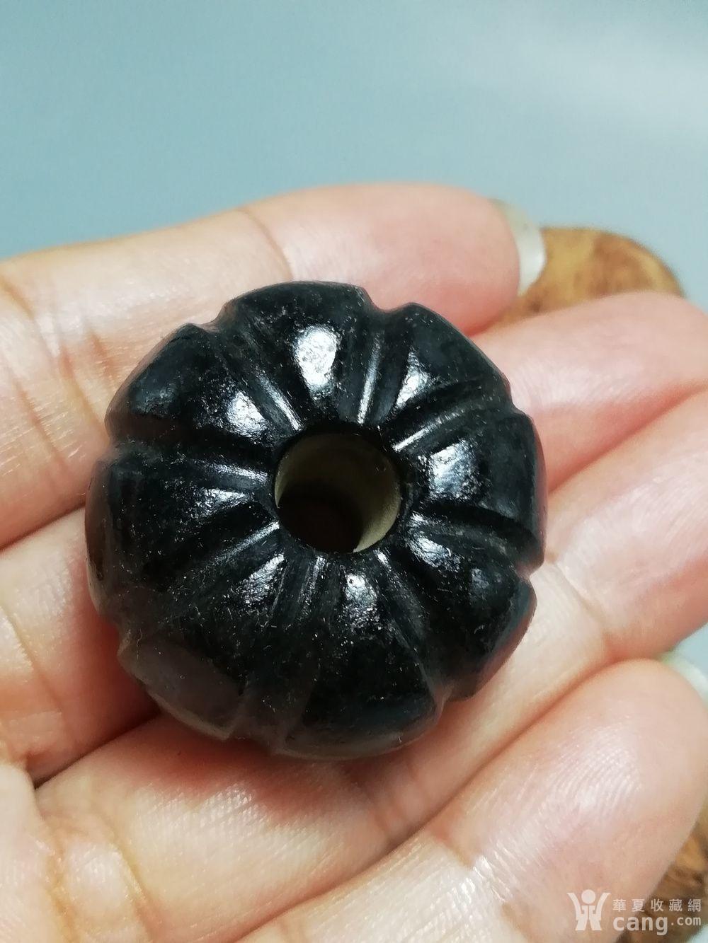 宋辽时期 和田墨玉瓜形珠 玉坠 包浆熟厚