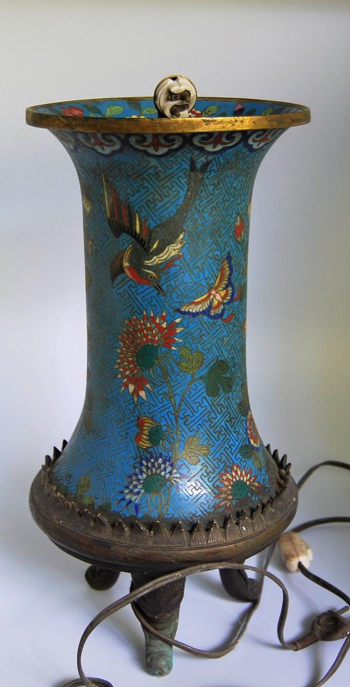 清 花觚 景泰蓝台灯 d130c69