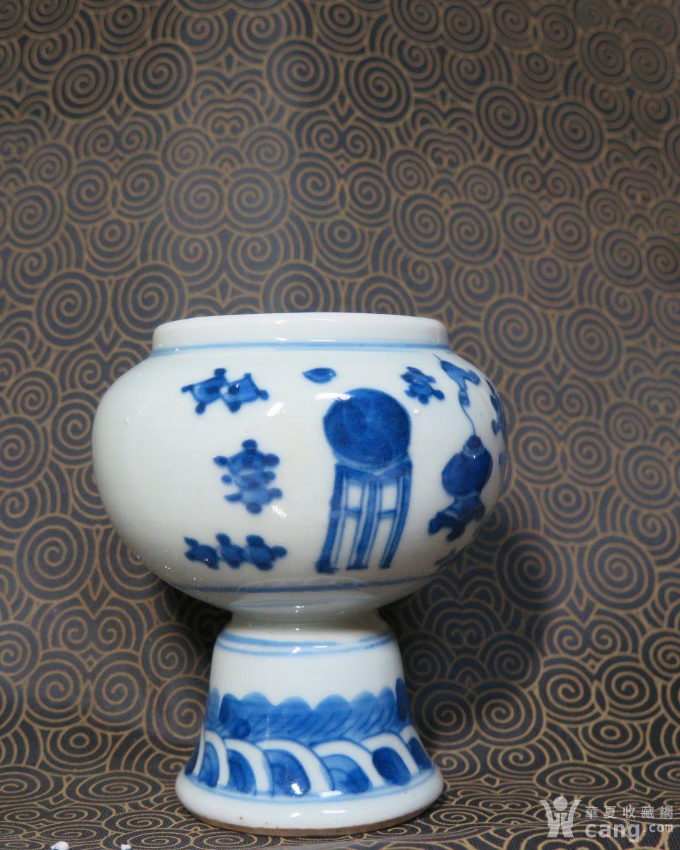 清代清供青花礼器豆