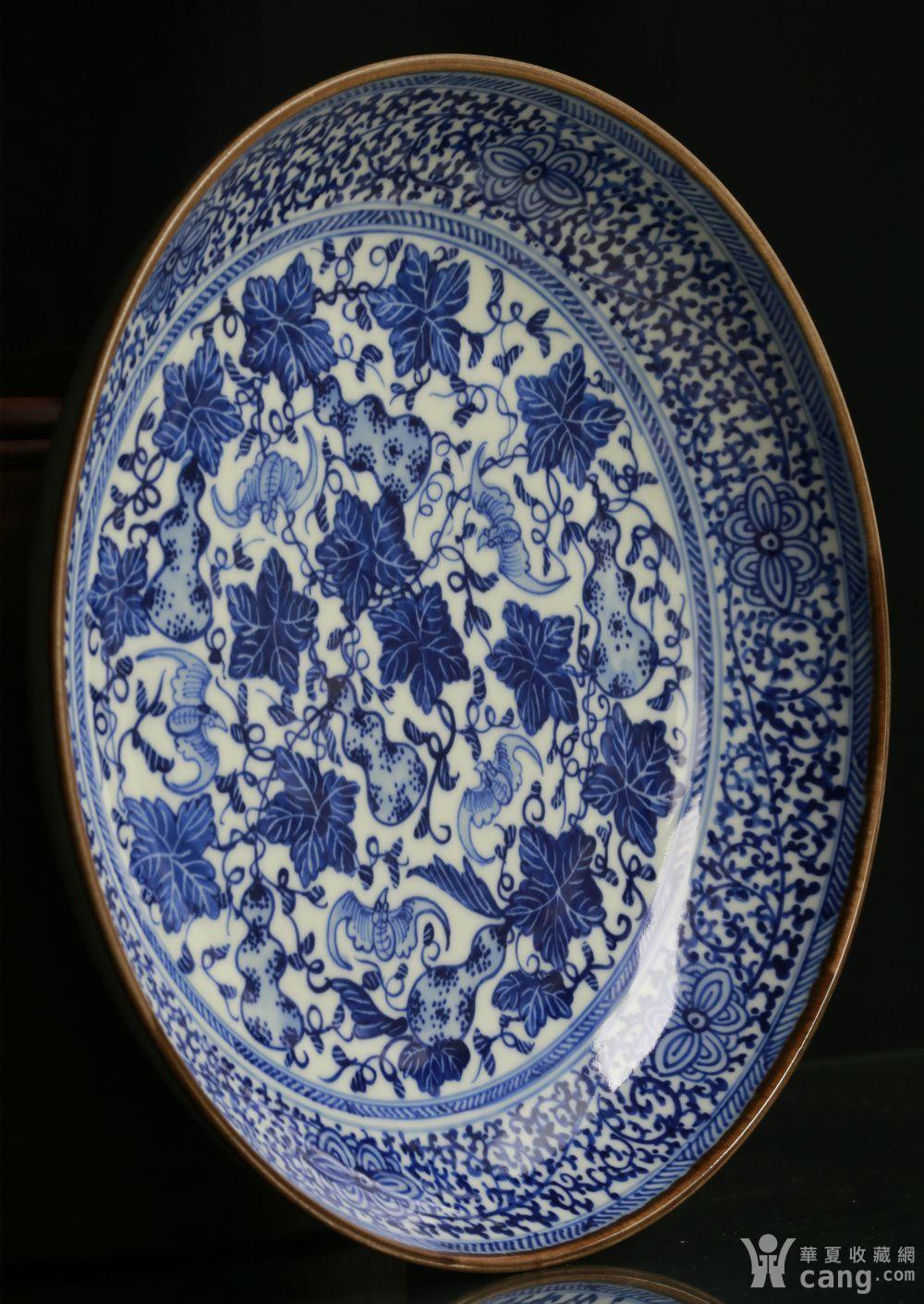 议价,清康熙 官窑 青花植物花卉福寿纹盘子