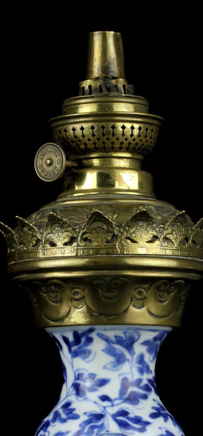 40清中期青花瓶油灯