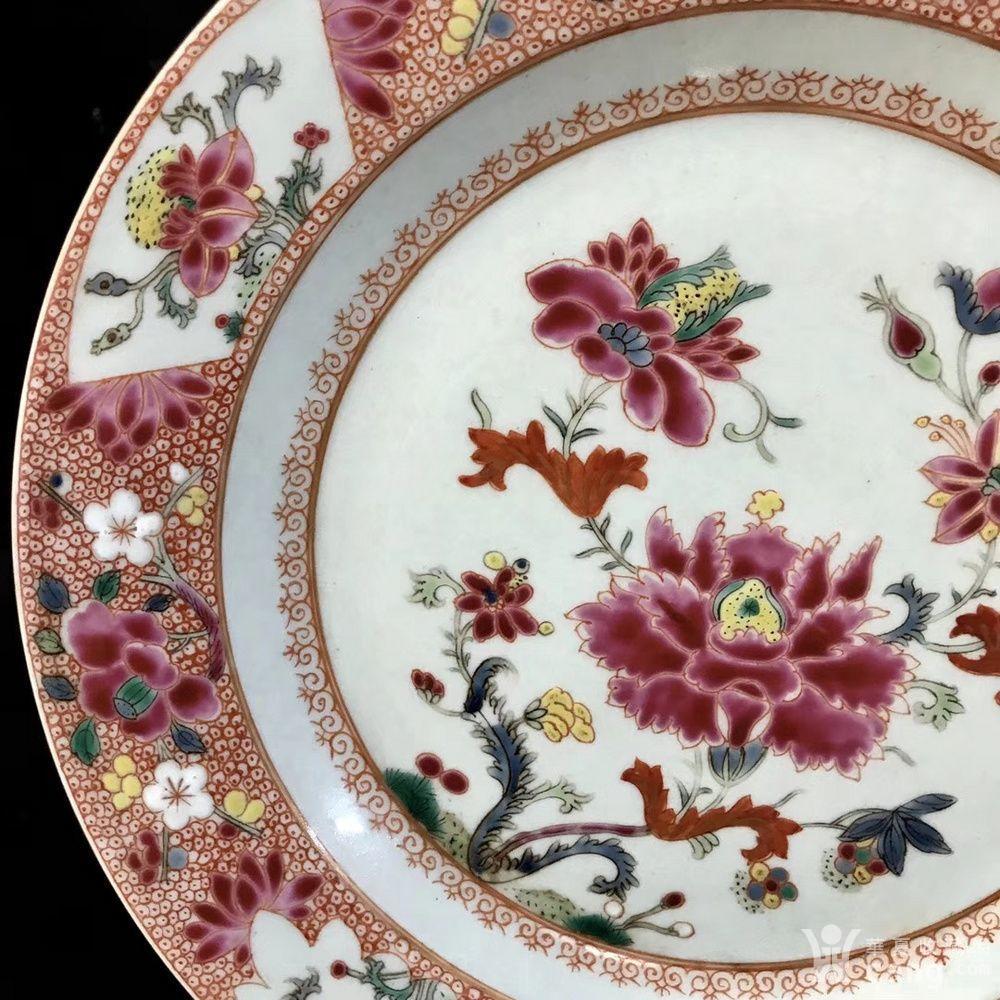 本金广彩花卉纹盘