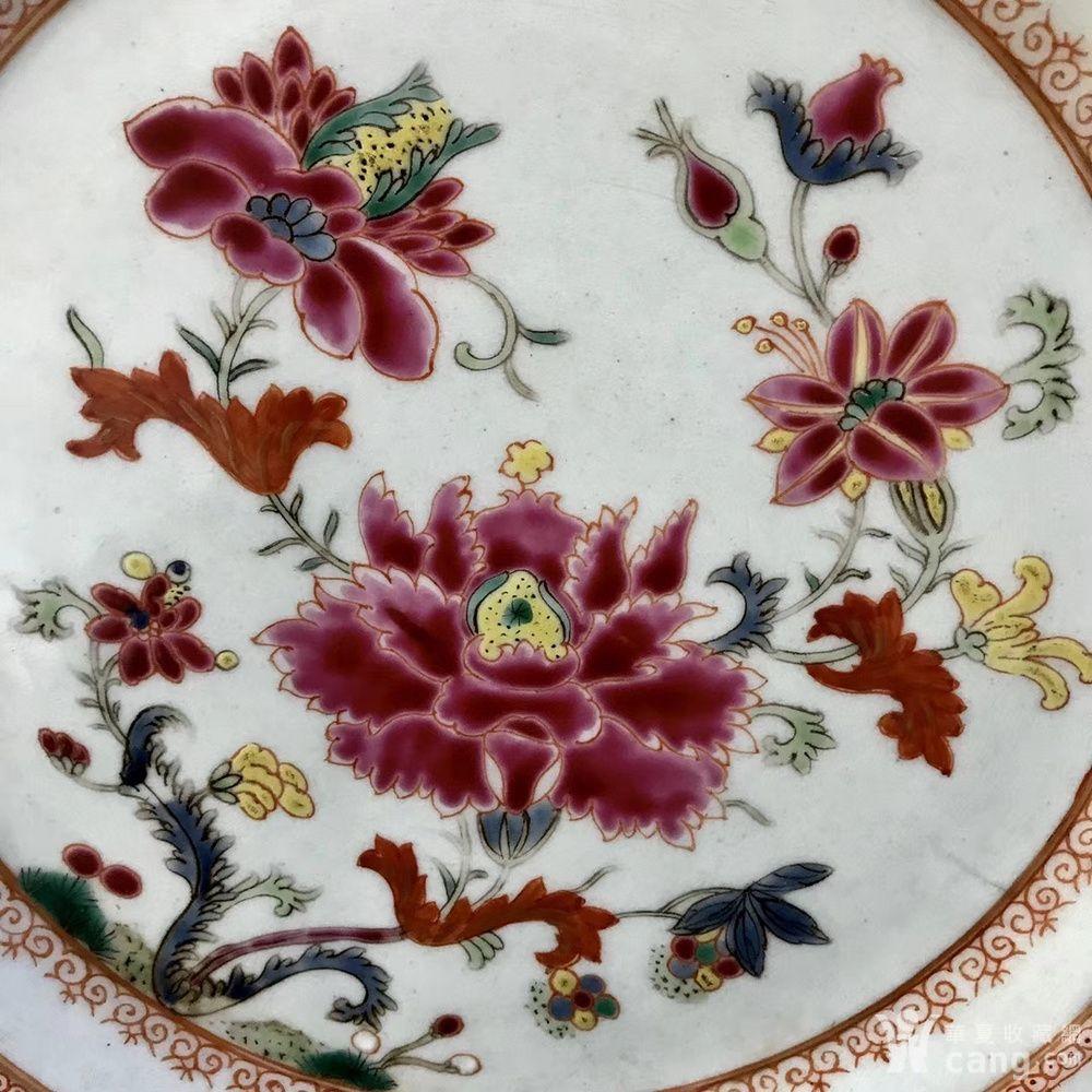 本金广彩花卉纹盘