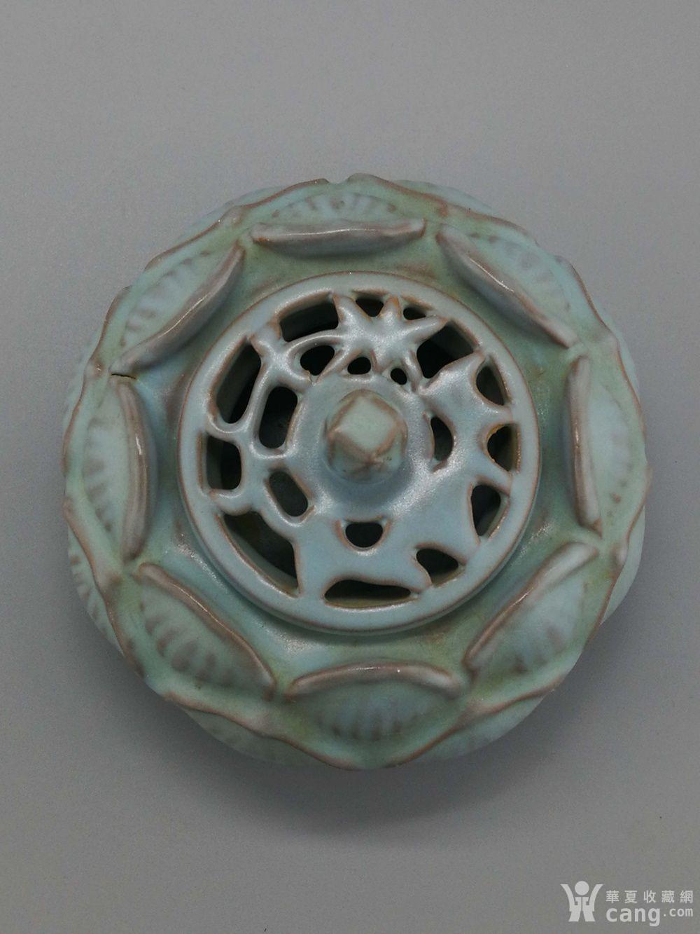 早期收藏宝丰清凉寺五丁支烧香灰釉莲瓣汝瓷香薰 - 瓷器 - 仿古工艺品