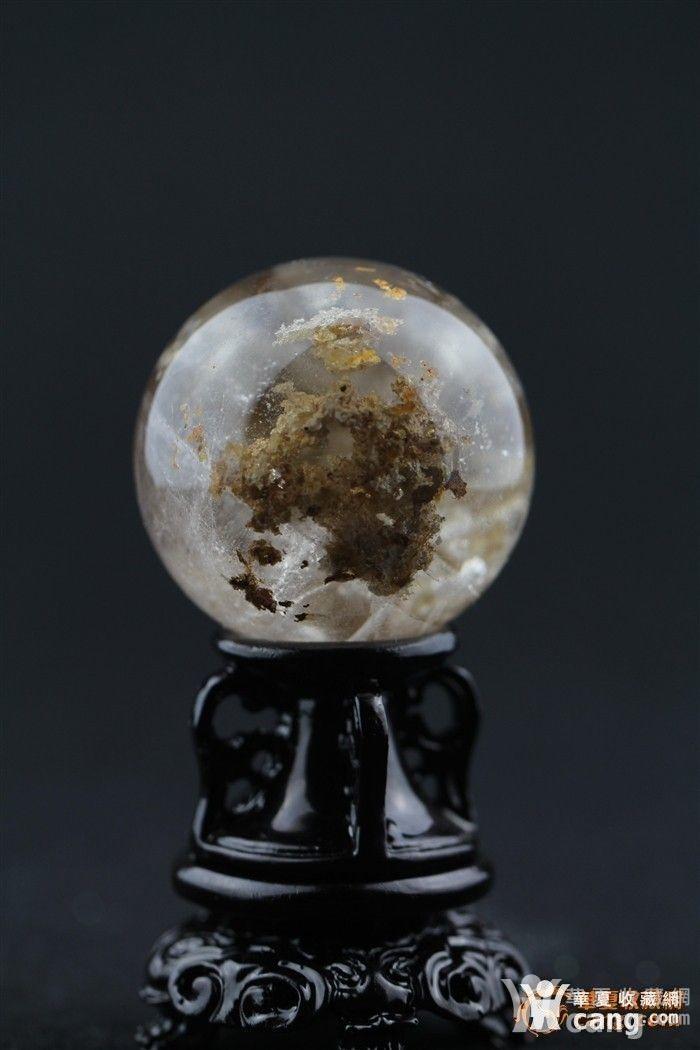 天然 黄幽灵水晶球