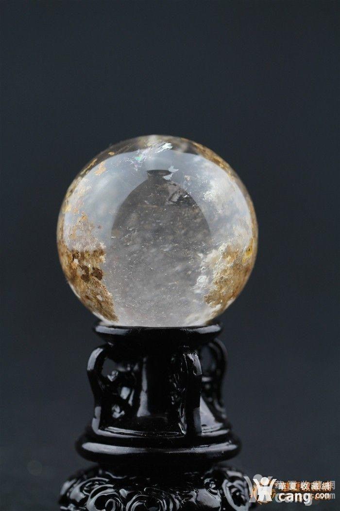 天然 黄幽灵水晶球