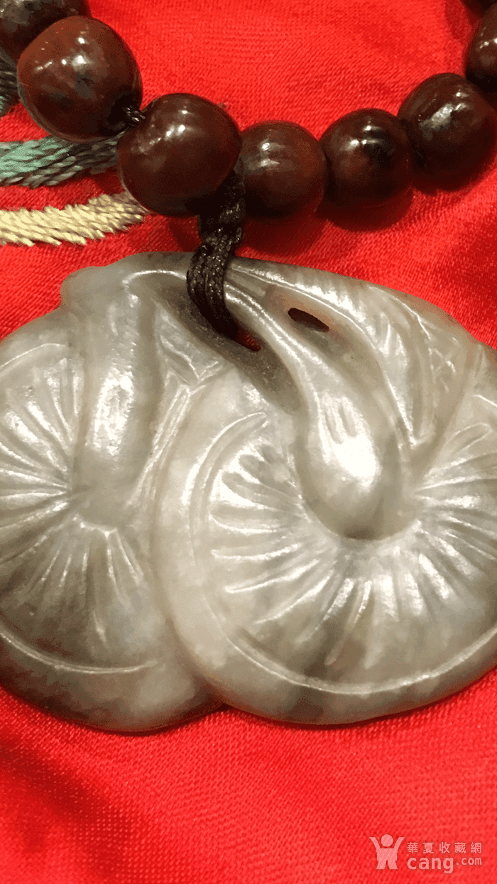 明代和田玉老提油精品双菇玉佩