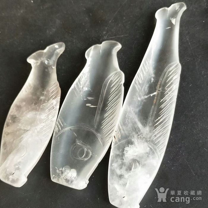 精品纯天然水晶鱼三条