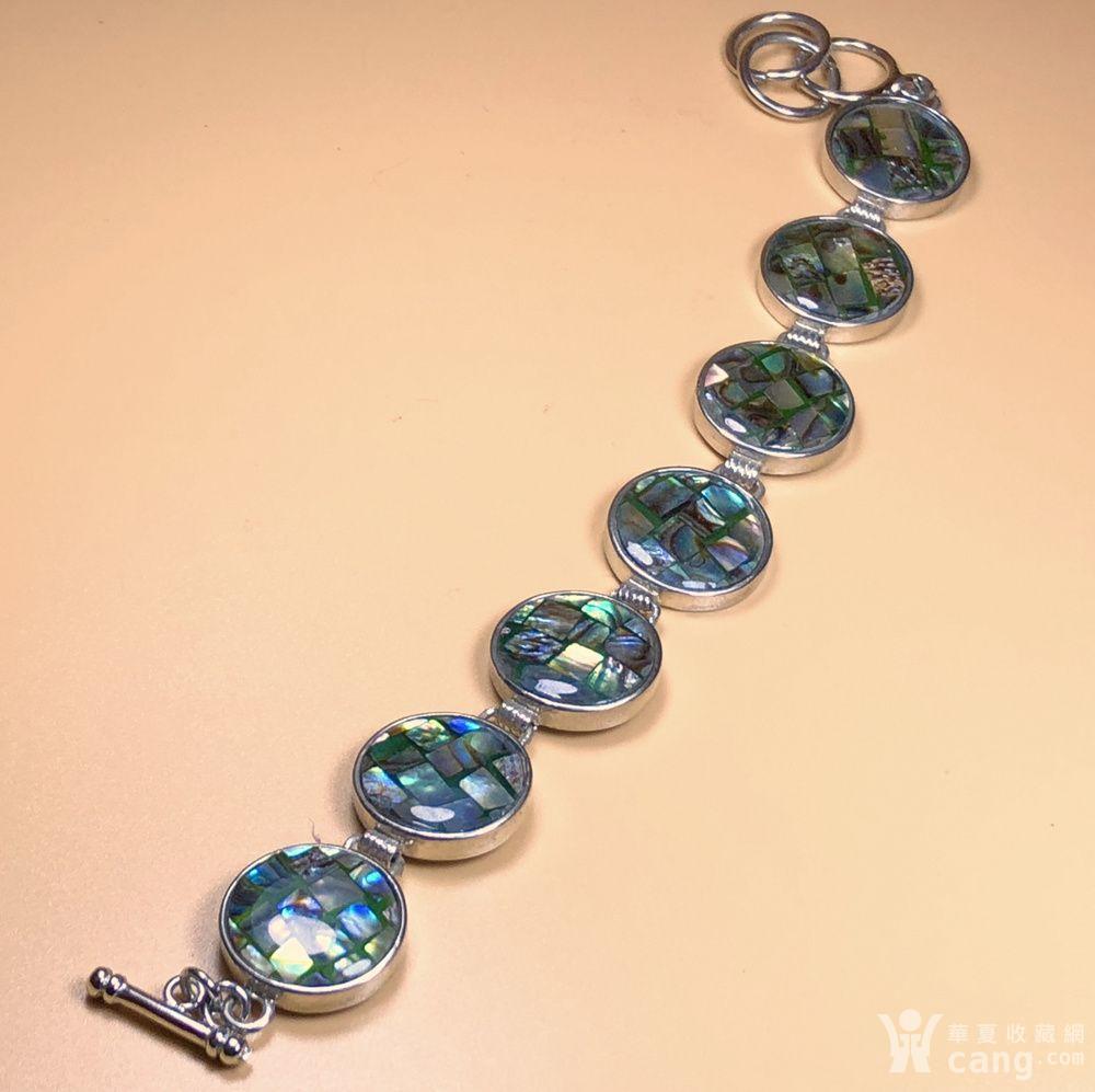 欧洲回流 精品天然鲍鱼壳镶嵌手链一条