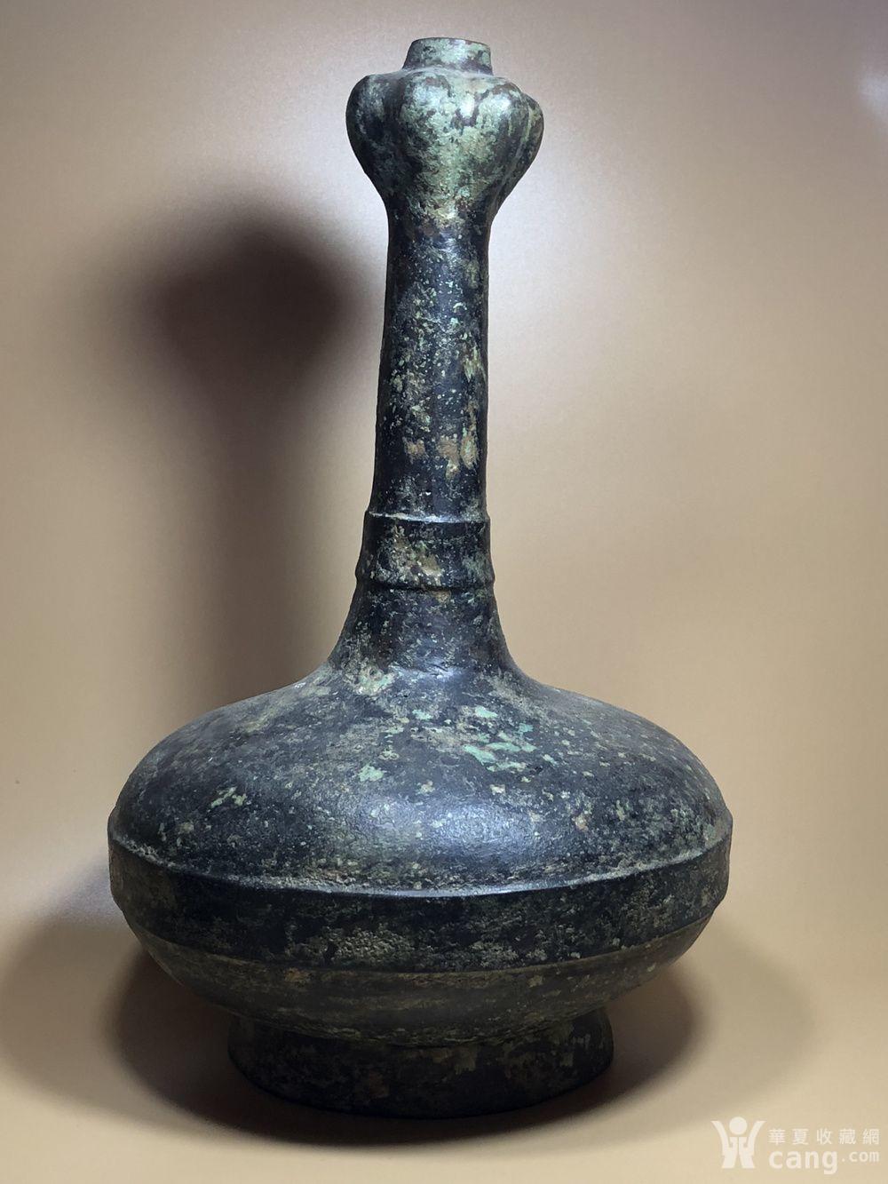 珍贵 欧洲回流 收藏级精品重器 青铜蒜头瓶一尊