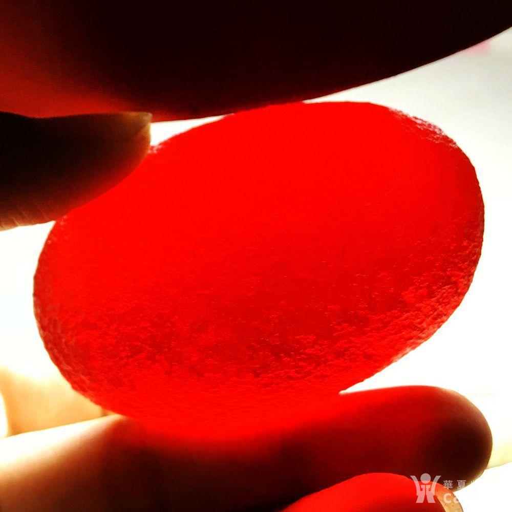 天外来物保真陨石!红艳如血天然库尔勒血陨石大原石满红把玩件