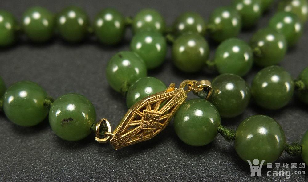 美国回流 天然和田碧玉园珠项链