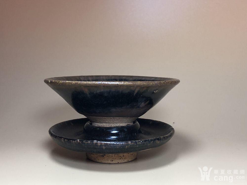 精品 元明磁州窑黑釉斗笠形茶盏一只