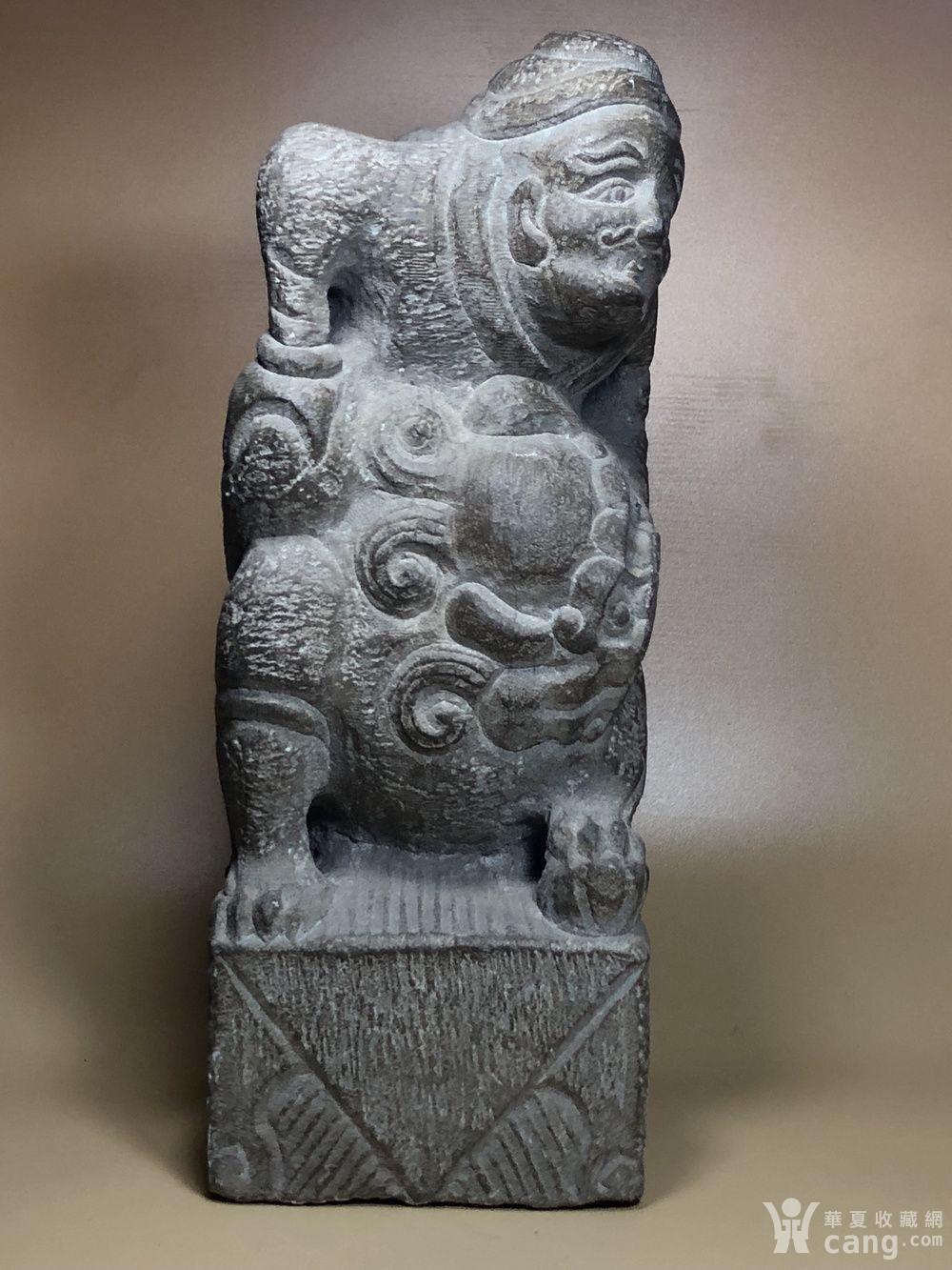 精品 清代石雕重器 胡人骑狮