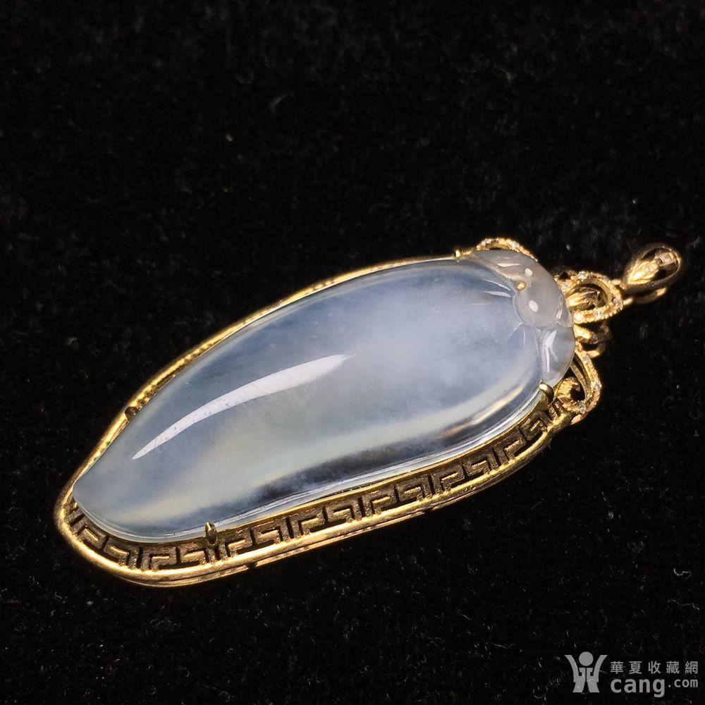 高冰种翡翠a货18k金 吊坠