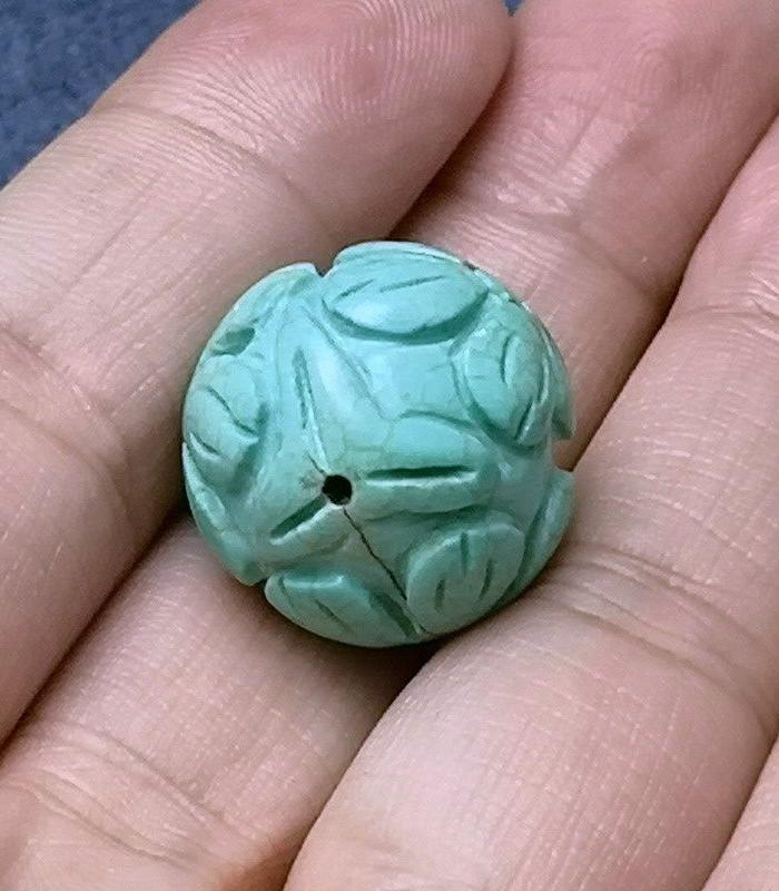 欧洲回流21mm松石雕刻圆珠