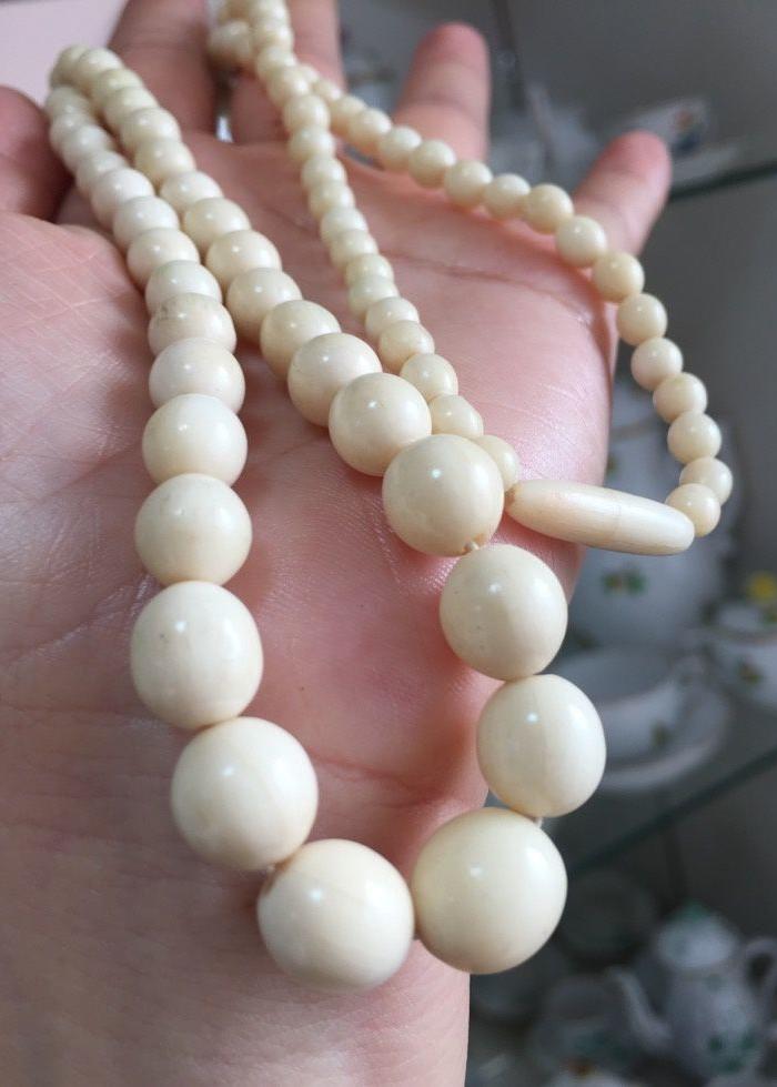 8073欧洲回流骨质圆珠项链