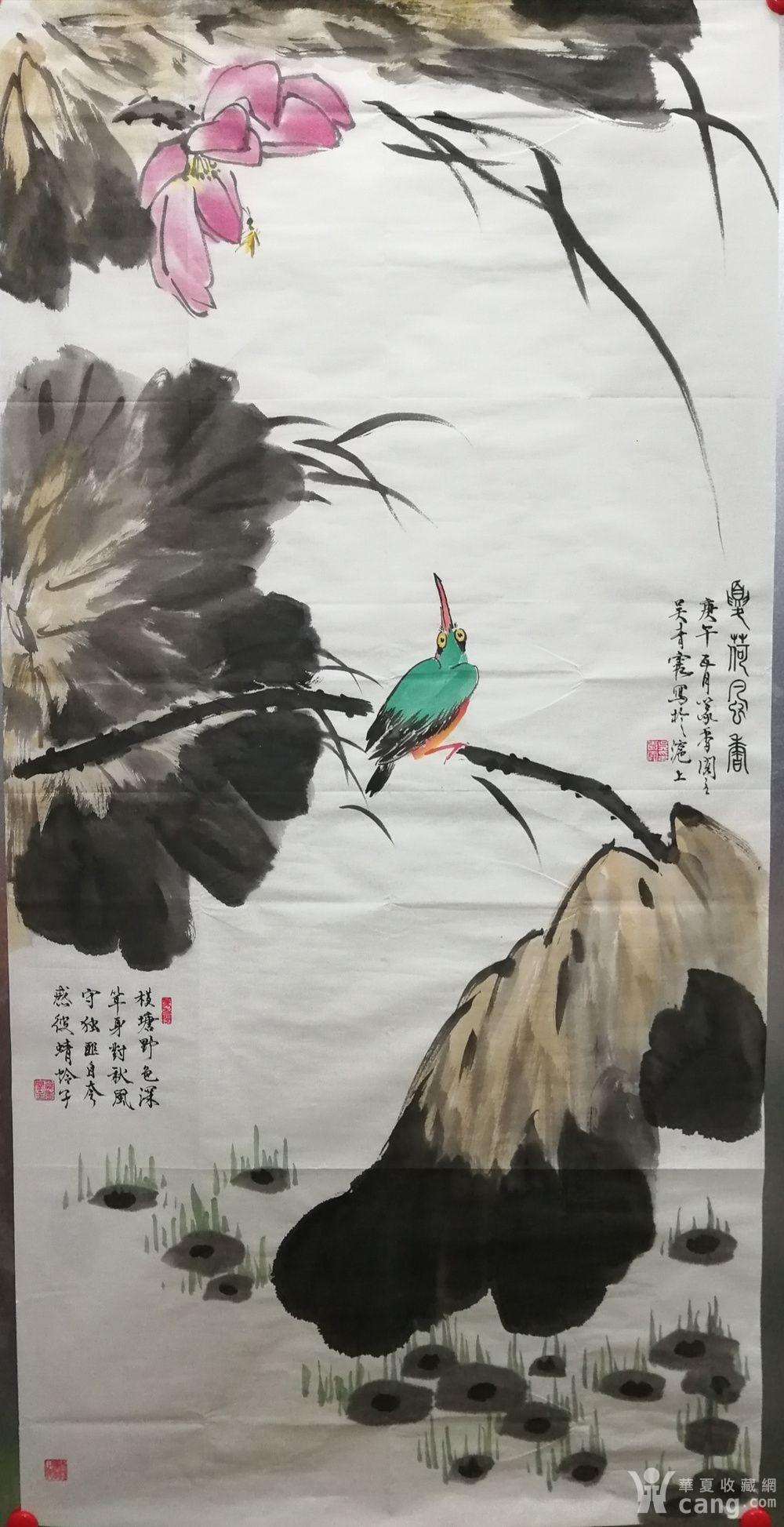 海派名家吴青霞保真手绘小写意水墨花鸟国画精品一幅!