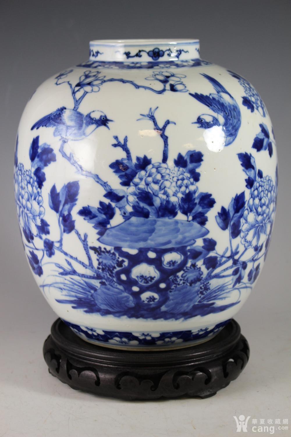 金牌店 清康熙后期青花花鸟大罐 - 清 - 瓷器 - 华夏收藏网