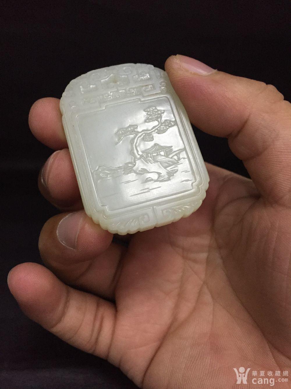 清代山水人物方牌