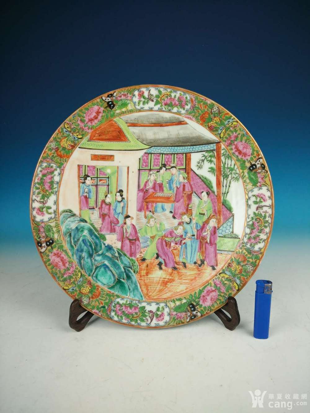 清道光广彩开光人物故事大盘 - 清 - 瓷器 - 华夏收藏网