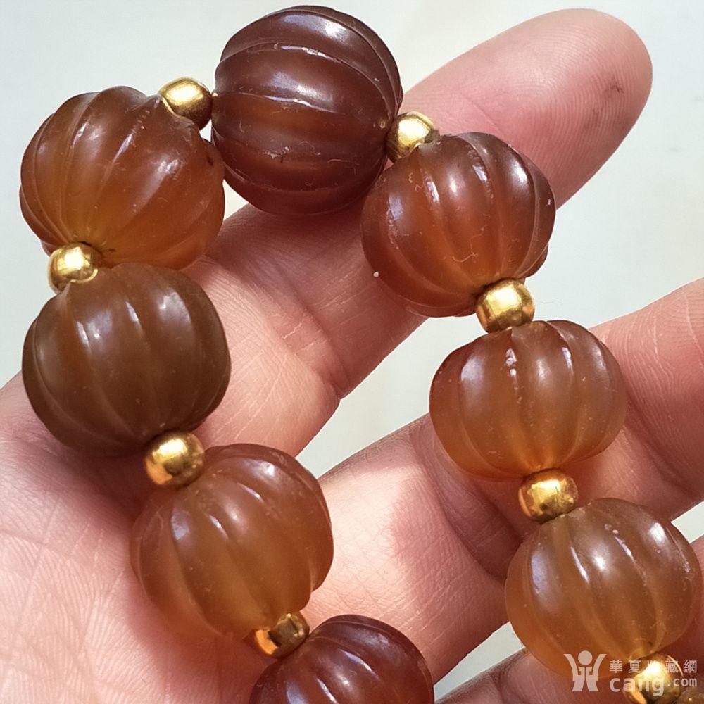 精品冰糖老玛瑙瓜珠手串,品相一流,直径14-19mm 象征性超低起拍,只为