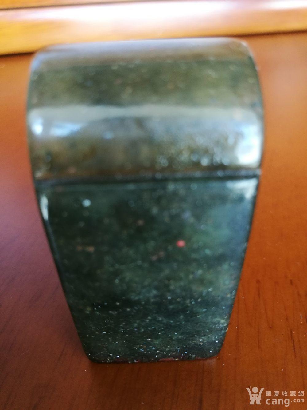 真品 清,徐新周作 寿山艾叶绿冻石闲章71克