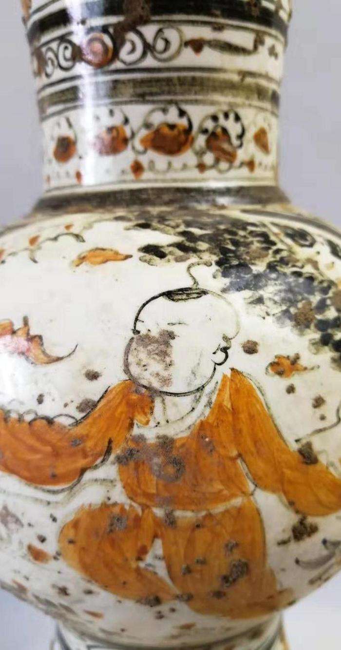 磁州窑绘画花觚尊