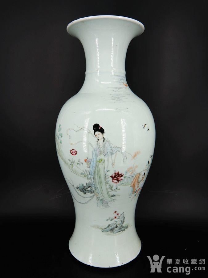 民国粉彩仙女人物绘画大号观音瓶 - 民国 - 瓷器 - 华夏收藏网