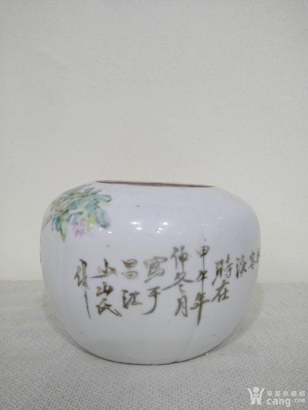 清光绪浅绛名家少山花鸟围棋罐 - 清 - 瓷器 - 华夏收藏网