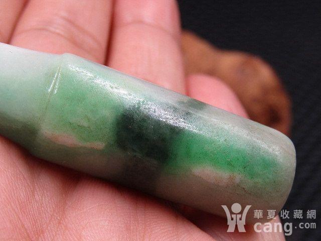 晚清翡翠 烟袋嘴子 橘皮纹清晰 包浆熟润